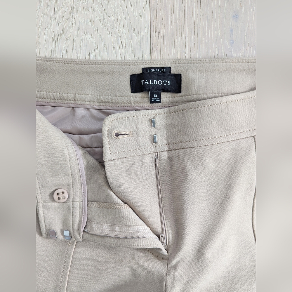 TALBOTS Signature Beige Ponte Ankle Pants, Size 10 - Picture 5 of 9